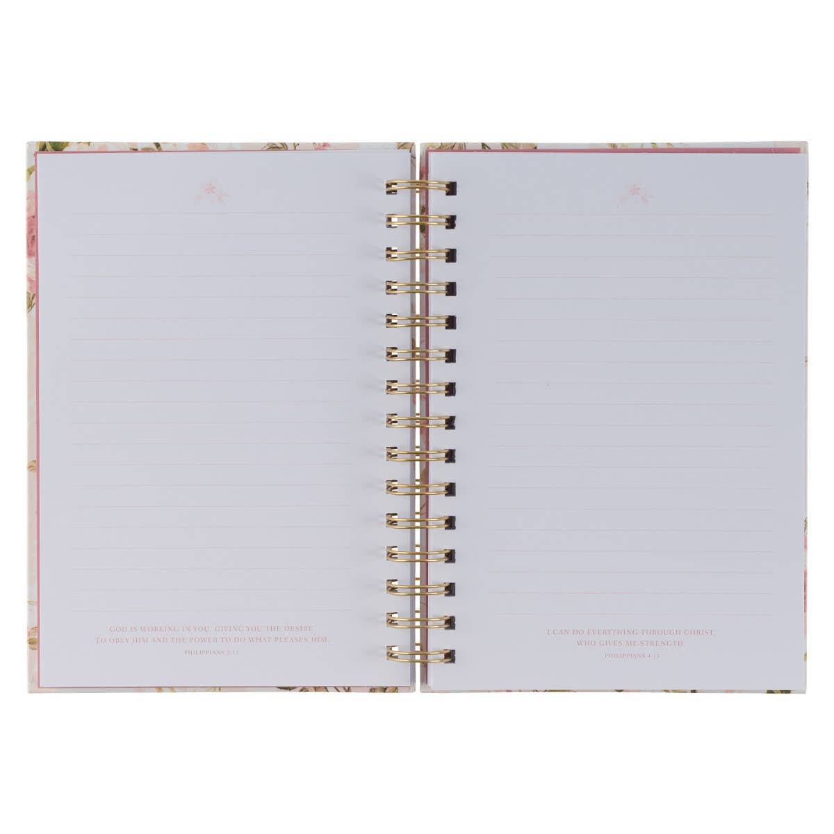 Journal Wirebound Pink Floral His Grace 2 Cor. 12:9