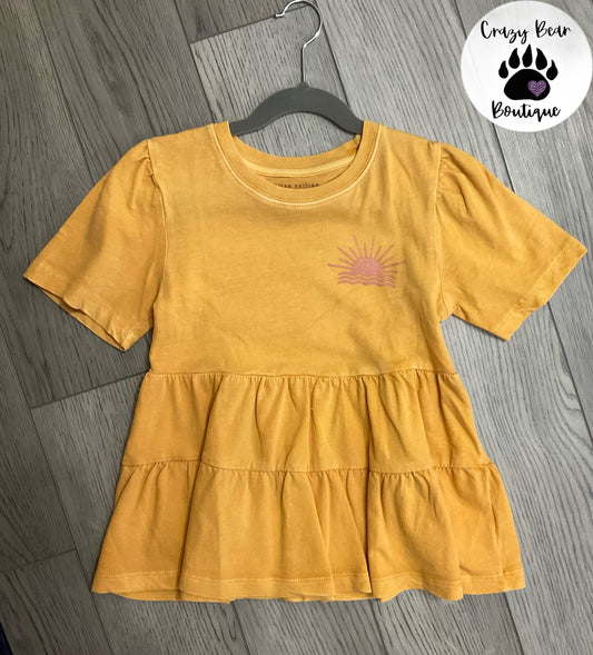 DDS mustard acid wash tiered baby doll top