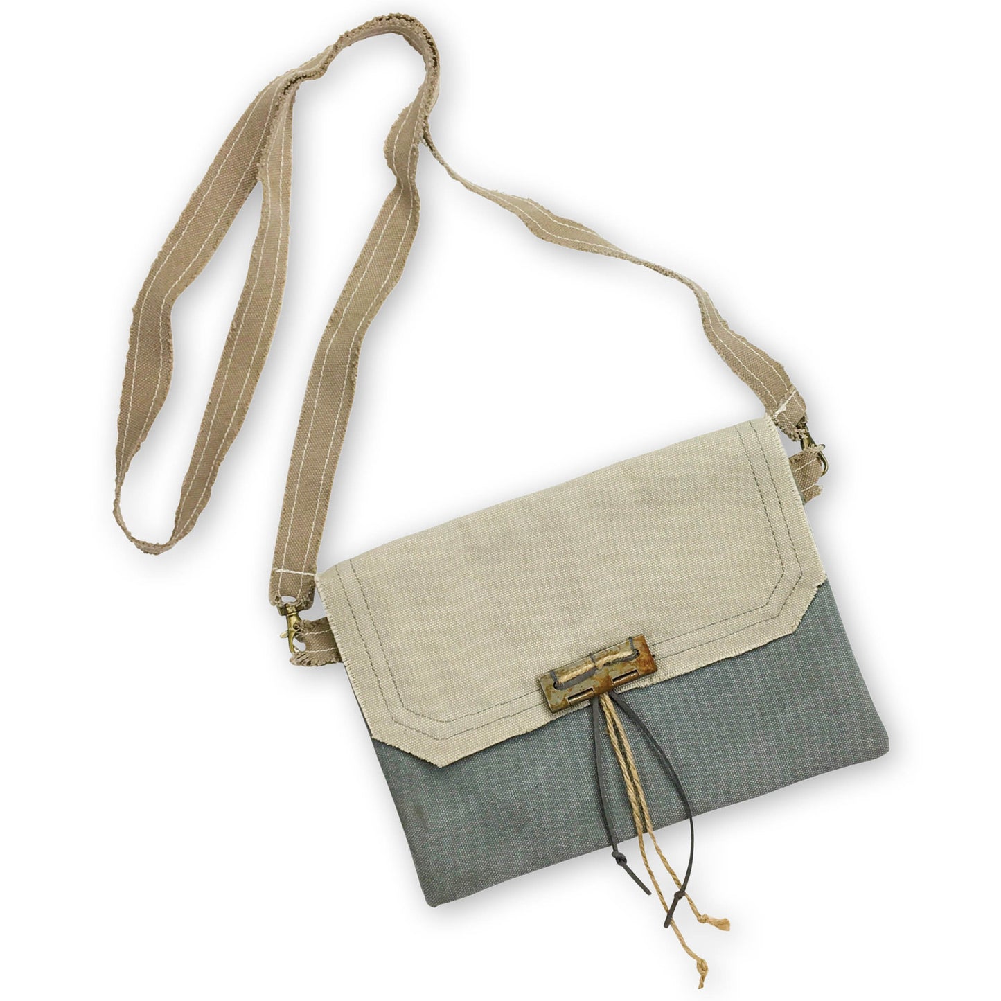 Lexi Slate Fold Over Crossbody Bag