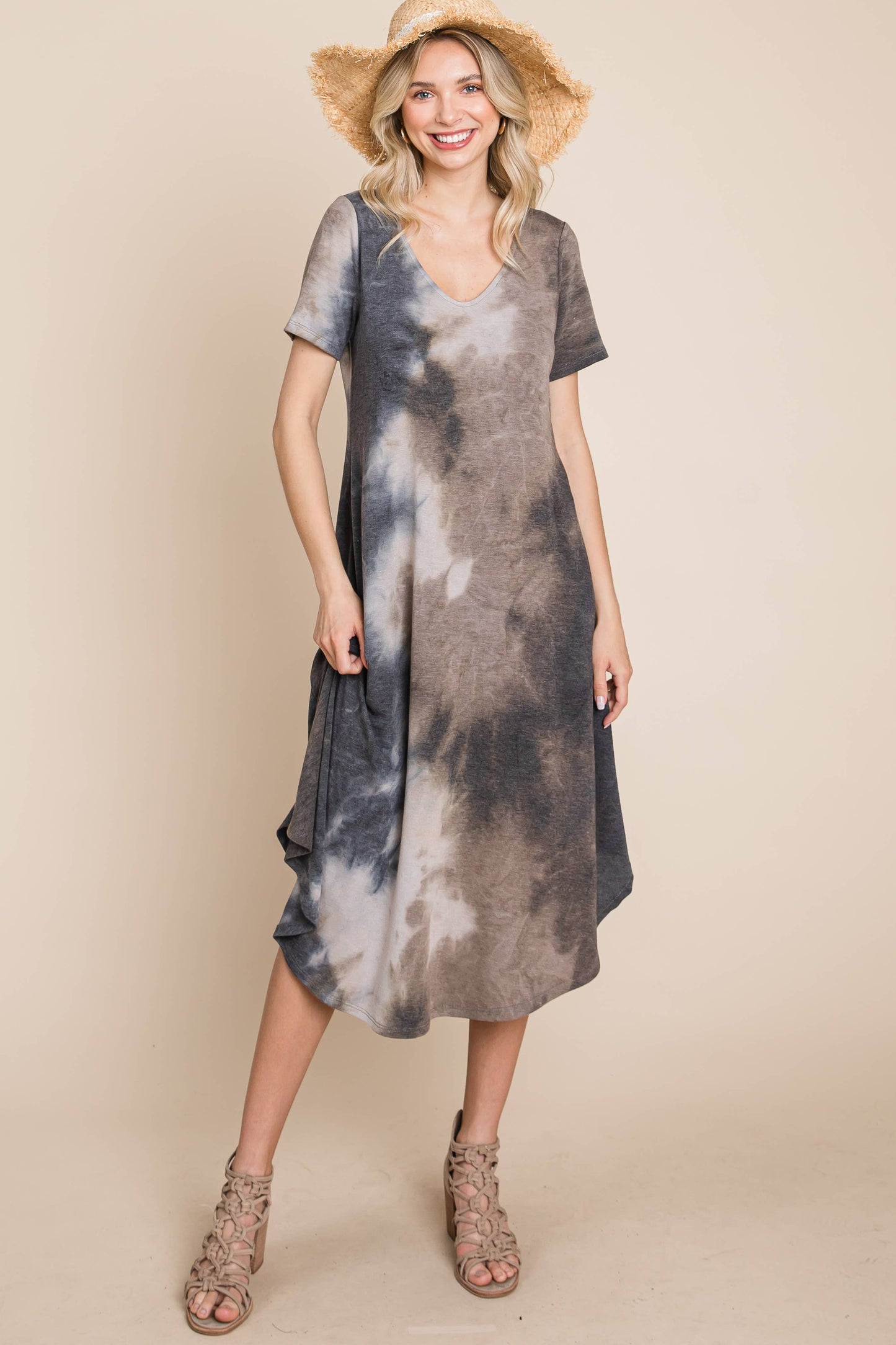 ETD-832 Tie Dye Midi Dress