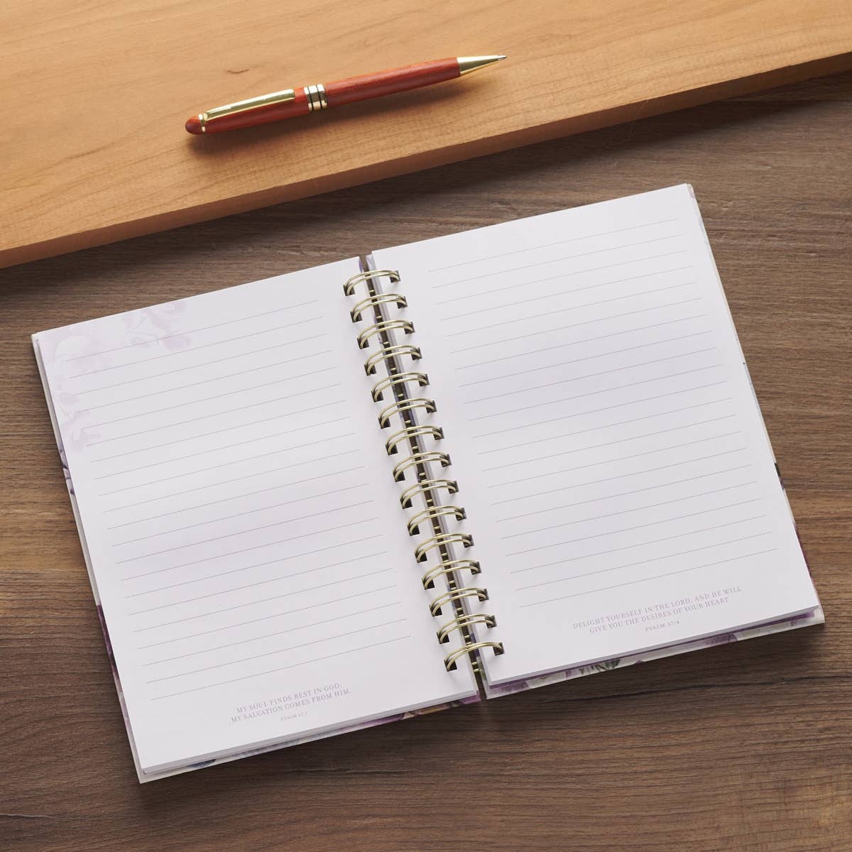 Journal Wirebound Purple Floral Strength & Dignity Prov31:25