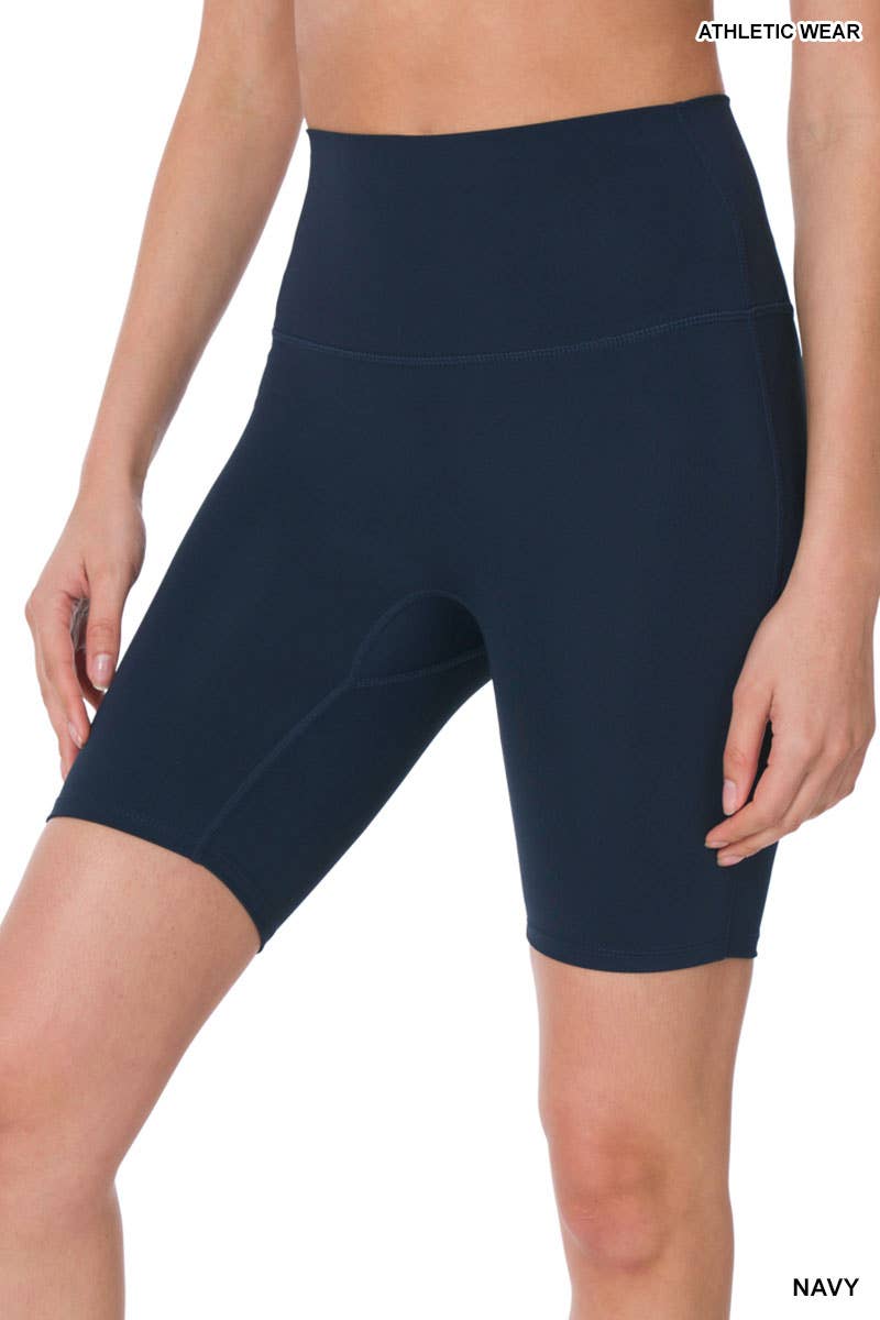 ",.._ Wide Waistband Biker Shorts