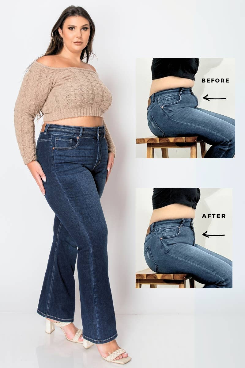 ARTEMIS PLUS CORSET HIGH RISE STRETCH DOUBLE WAIST BOOTCUT JEANS