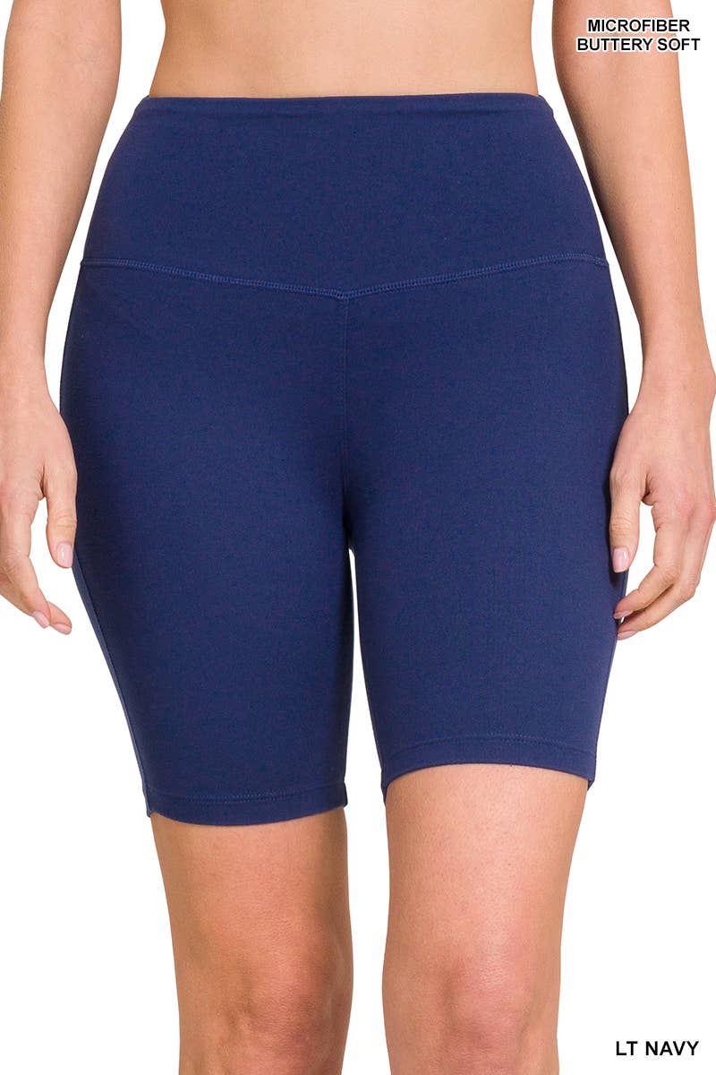 ",.._ Wide Waistband Biker Shorts