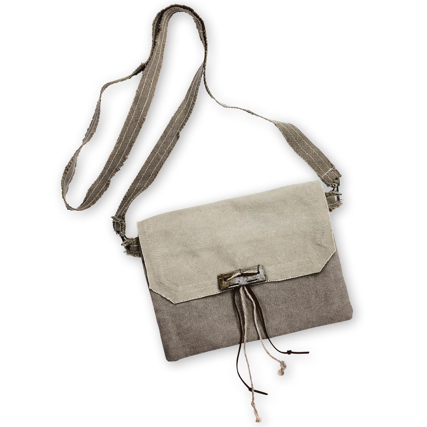 Lexi Sand Fold Over Crossbody Bag