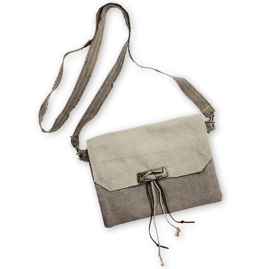 Lexi Sand Fold Over Crossbody Bag