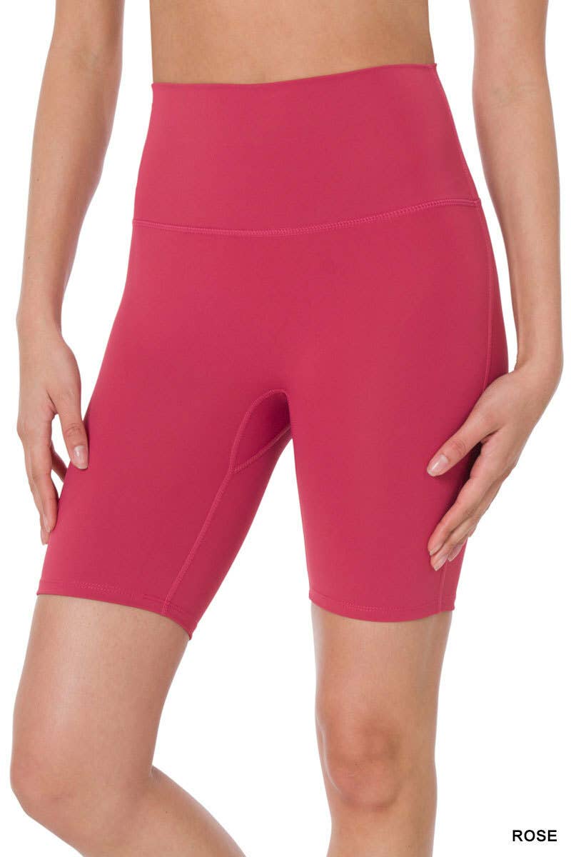",.._ Wide Waistband Biker Shorts