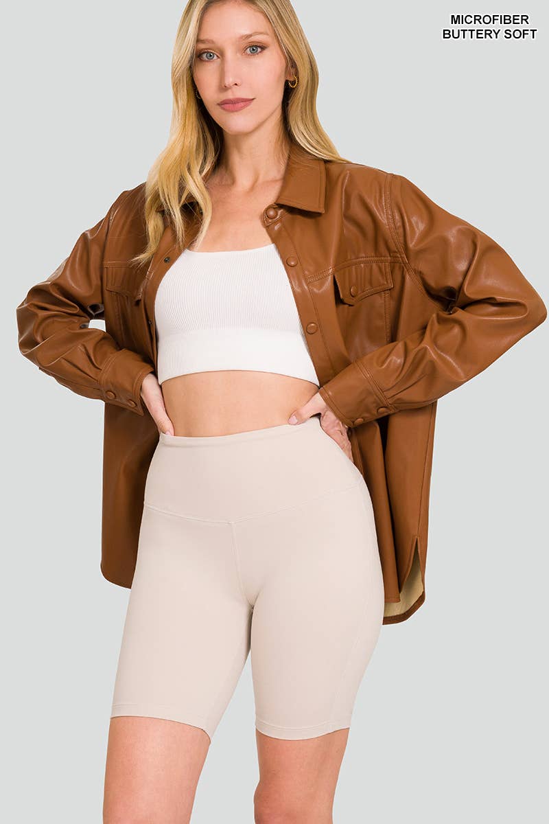 ",.._ Wide Waistband Biker Shorts