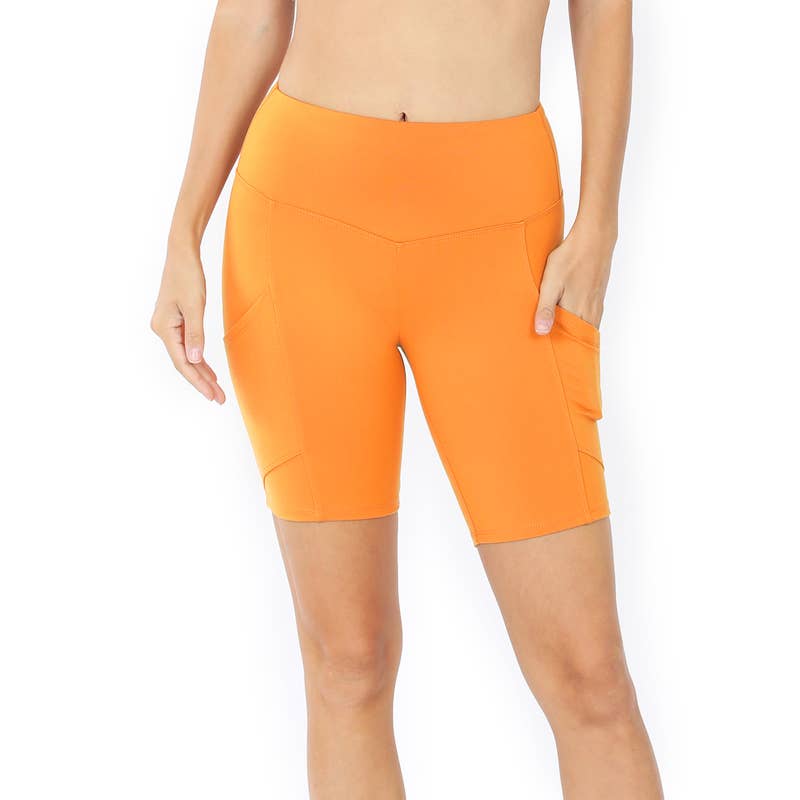 ",.._ Wide Waistband Biker Shorts