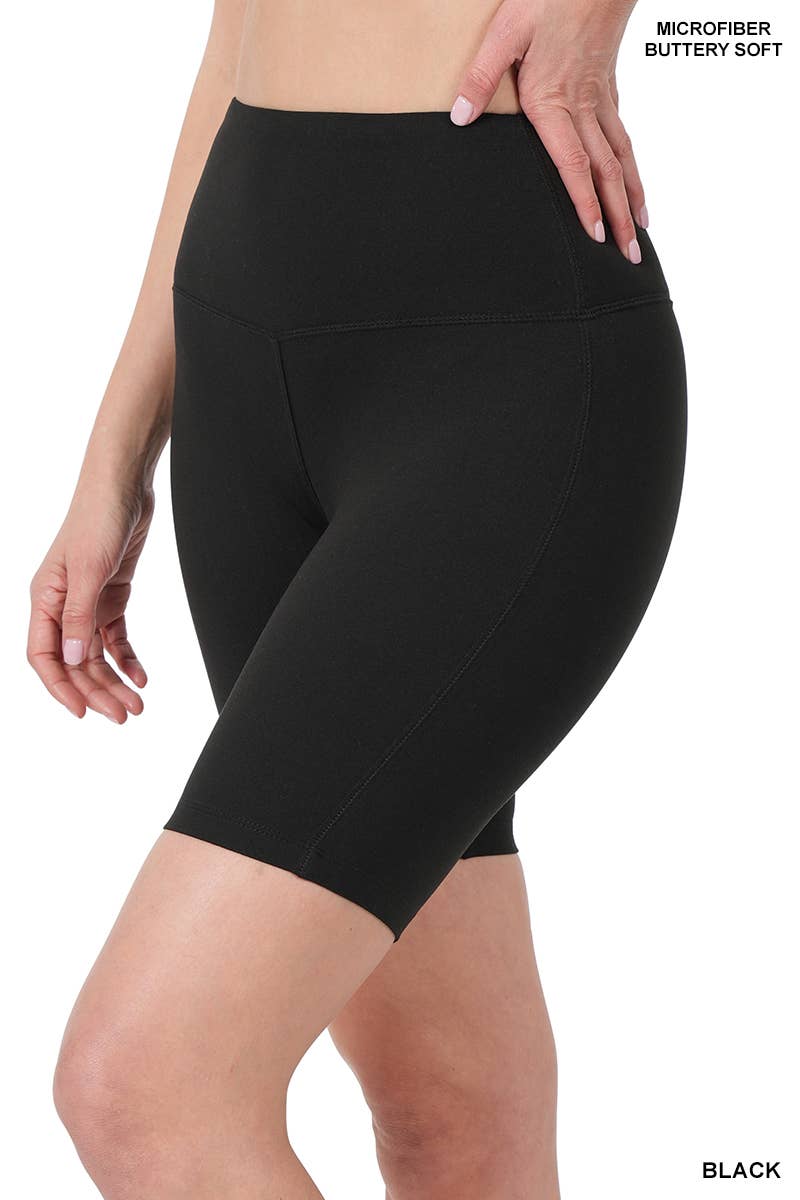 ",.._ Wide Waistband Biker Shorts