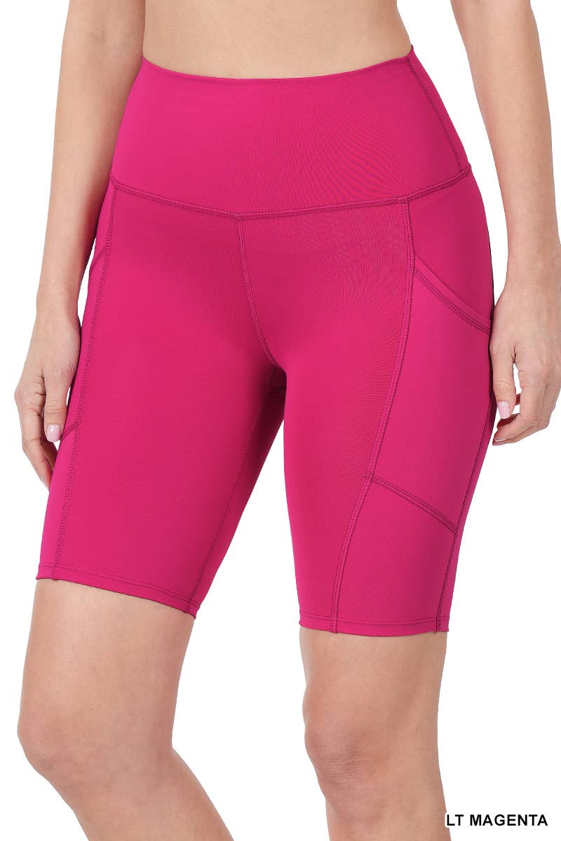 ",.._ Wide Waistband Biker Shorts