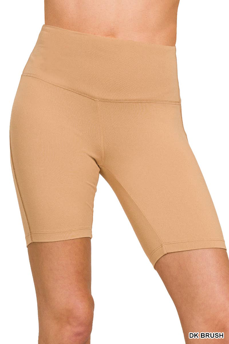 ",.._ Wide Waistband Biker Shorts