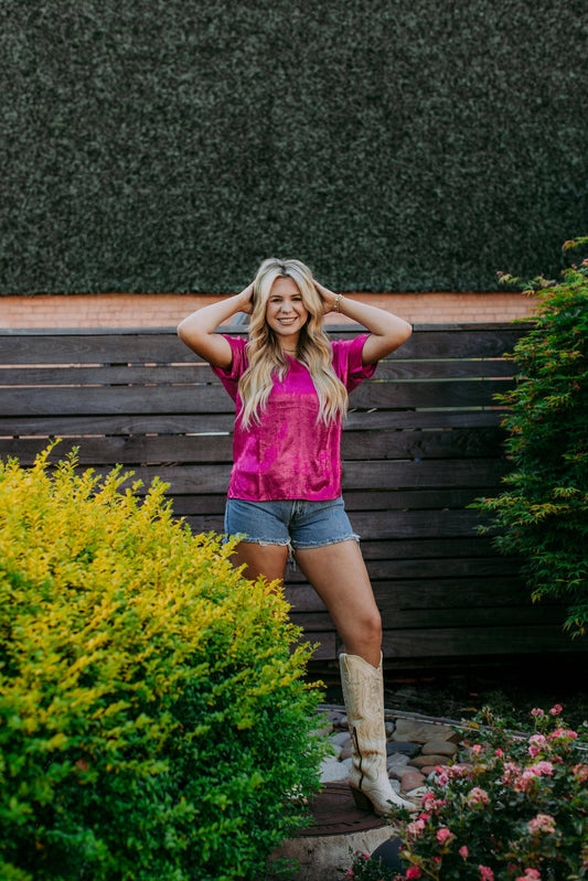 Metallic Blouse - Pink