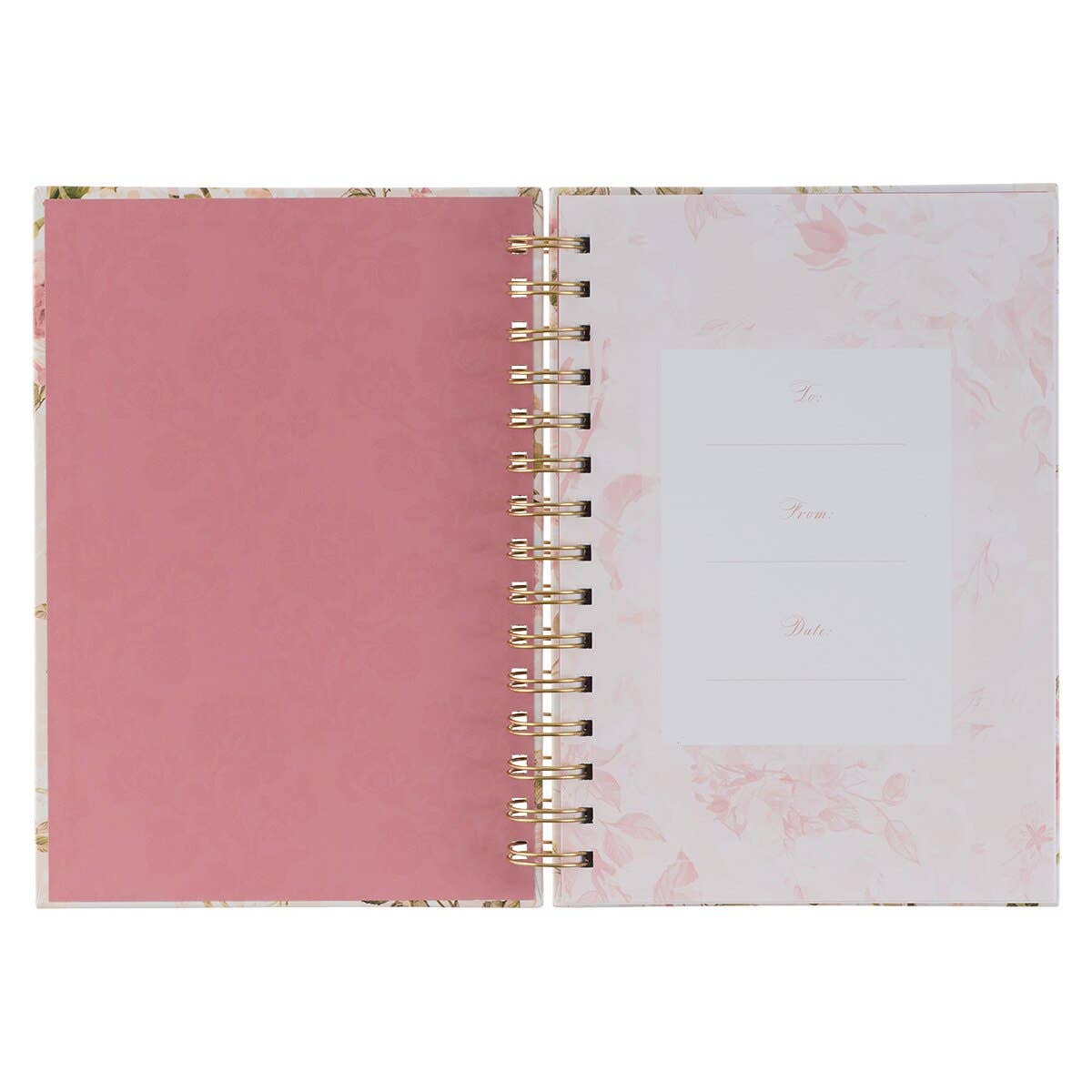 Journal Wirebound Pink Floral His Grace 2 Cor. 12:9