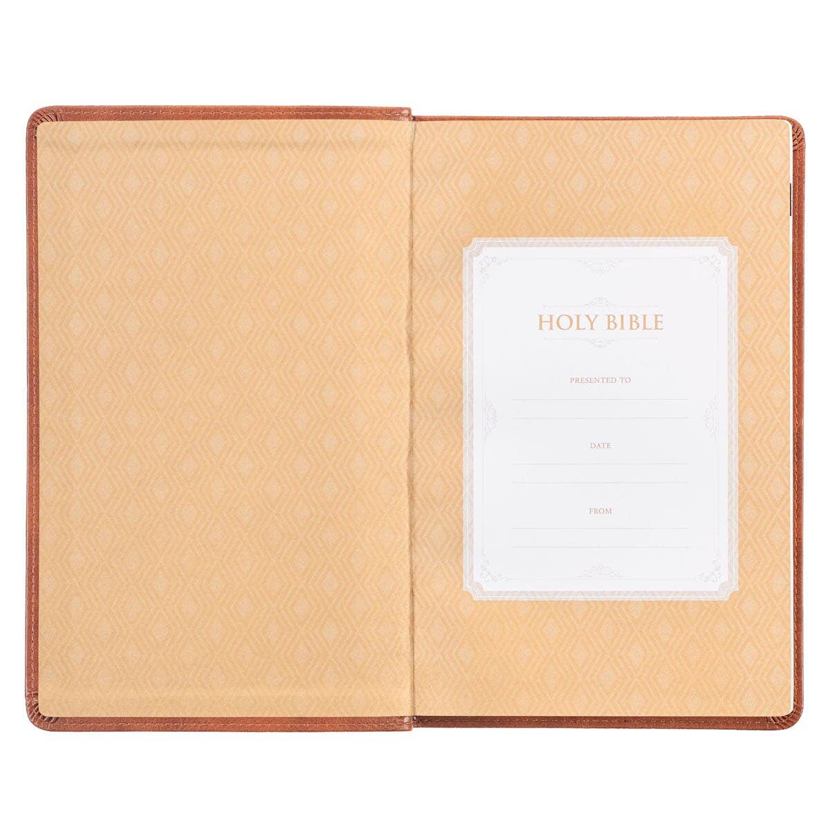 KJV Bible Deluxe Gift Faux Leather, Tan Cross