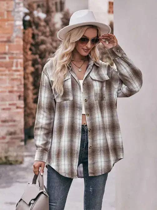 Women's Autumn and Winter Casual Oversized Plaid Shirt