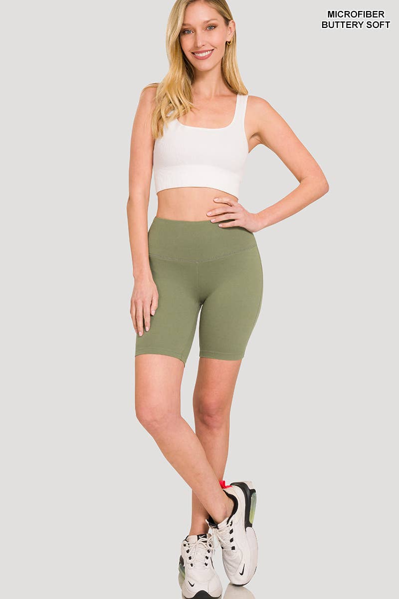 ",.._ Wide Waistband Biker Shorts