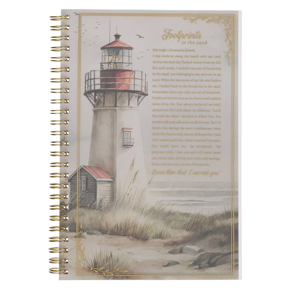 Notebook Wirebound Lighthouse Footprints