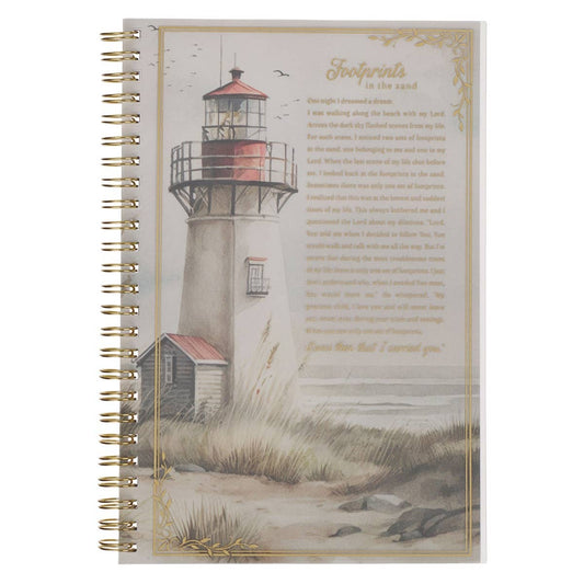 Notebook Wirebound Lighthouse Footprints