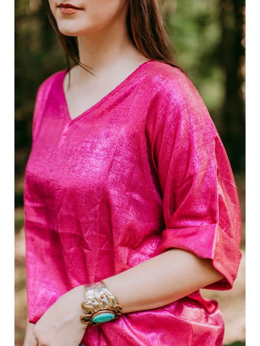 Metallic Blouse - Pink