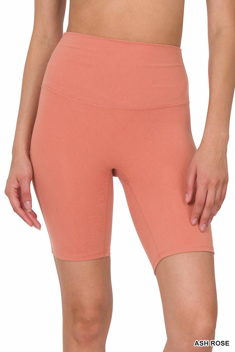 ",.._ Wide Waistband Biker Shorts