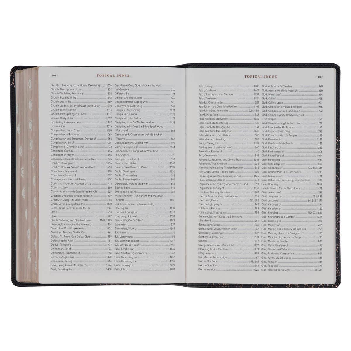 NLT, The Spiritual Growth Bible Faux Leather, Black Floral