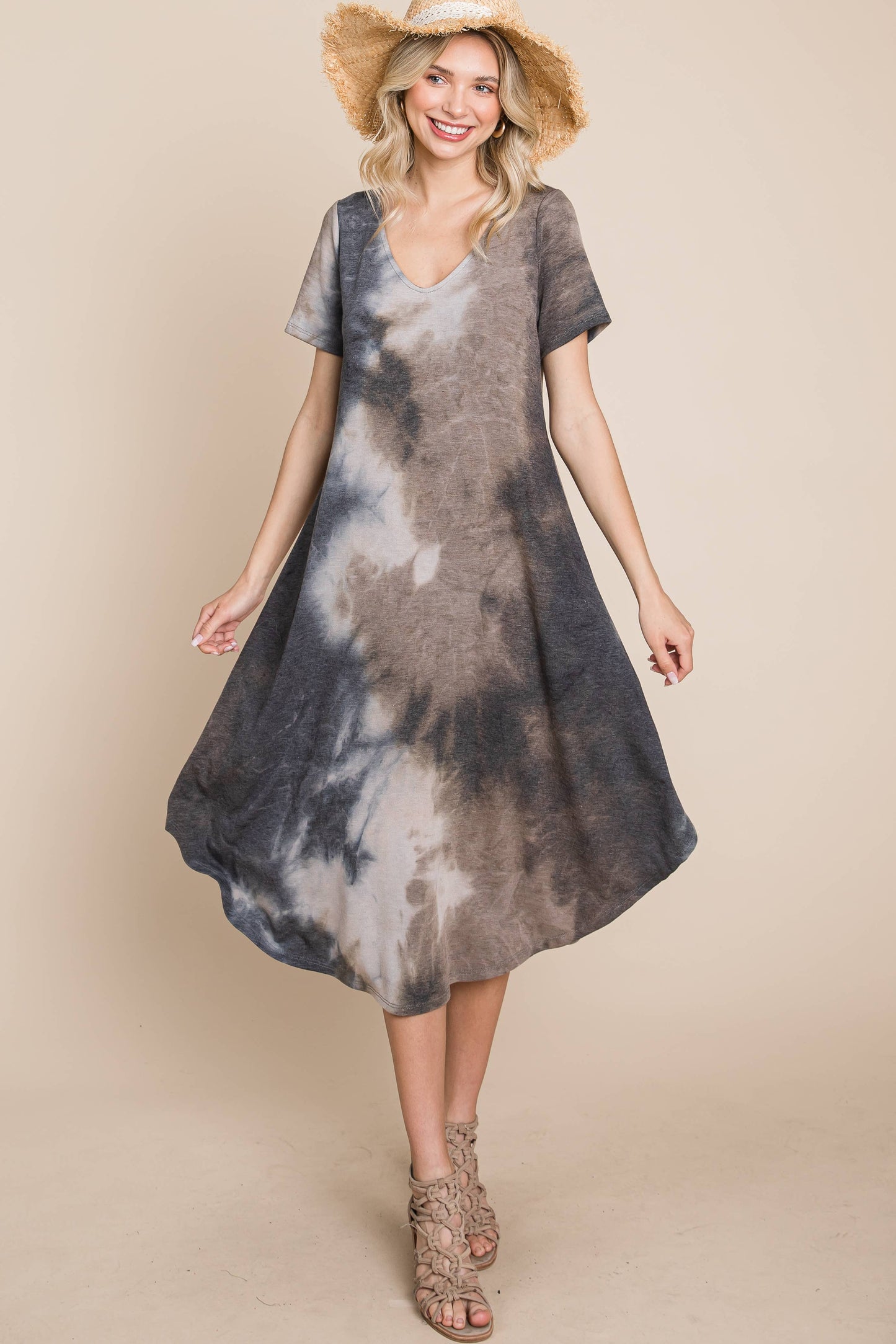 ETD-832 Tie Dye Midi Dress