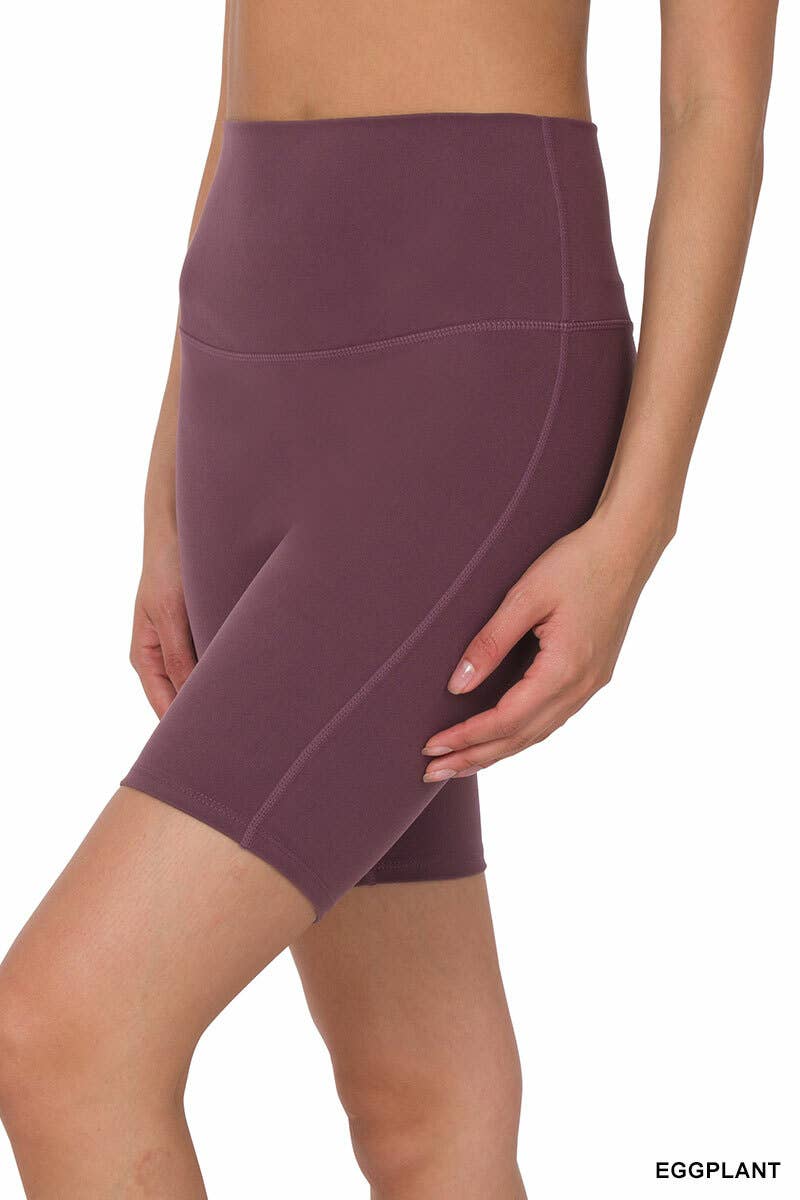 ",.._ Wide Waistband Biker Shorts