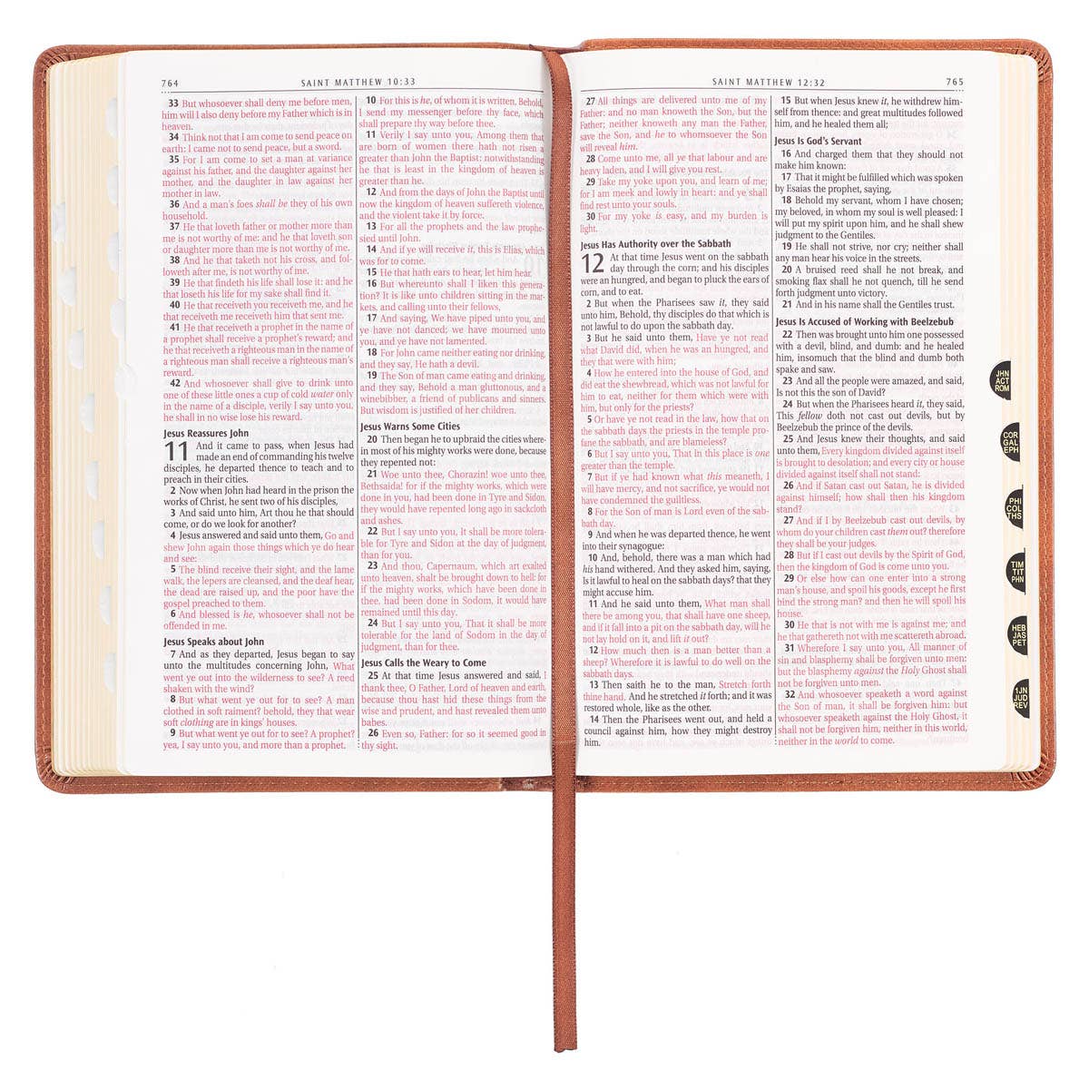 KJV Bible Deluxe Gift Faux Leather, Tan Cross