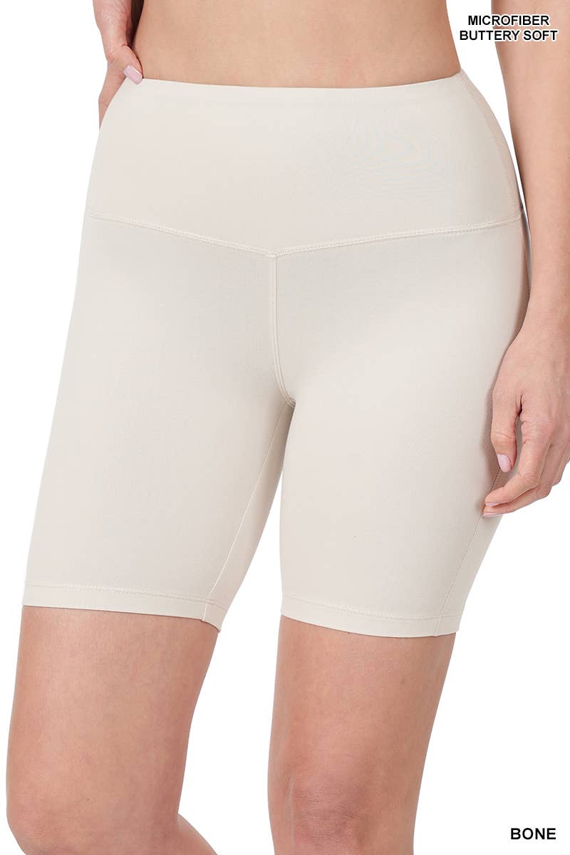 ",.._ Wide Waistband Biker Shorts