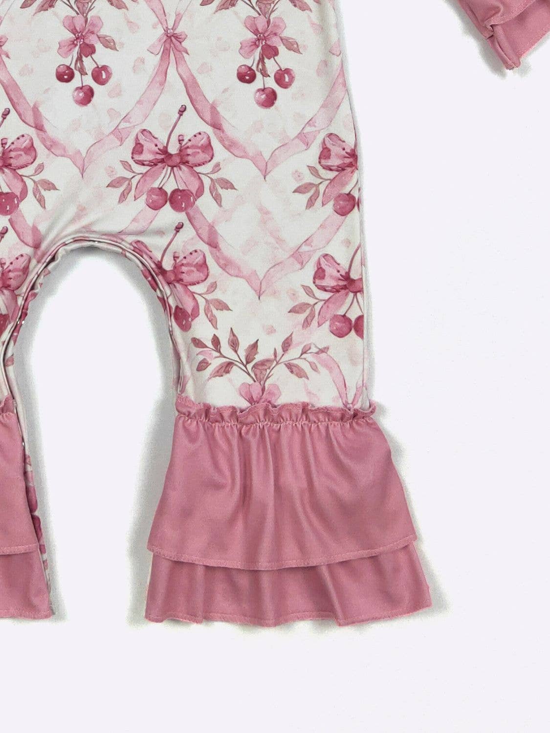 Mauve Cherries Baby Romper