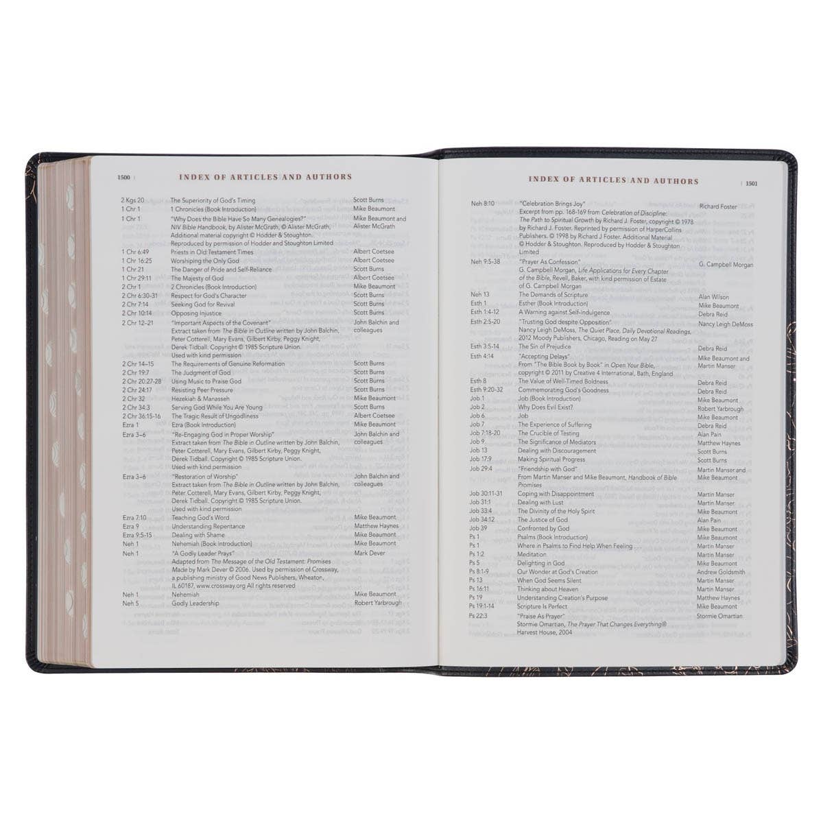 NLT, The Spiritual Growth Bible Faux Leather, Black Floral