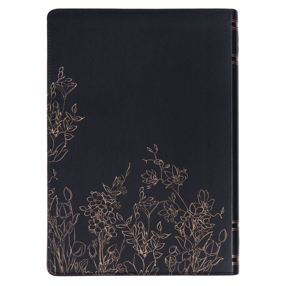 NLT, The Spiritual Growth Bible Faux Leather, Black Floral