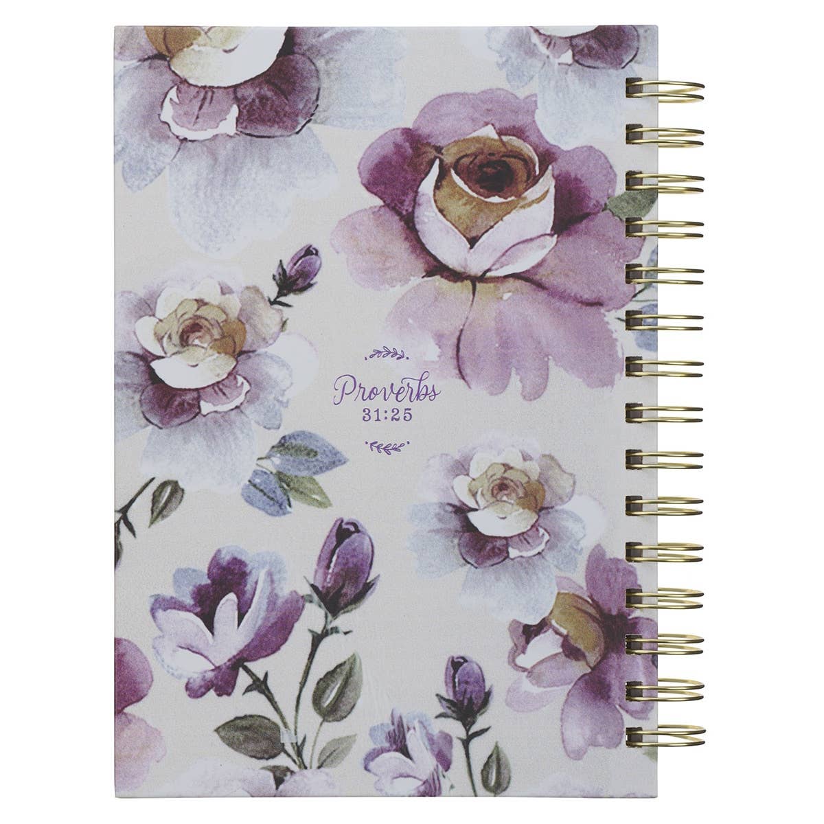 Journal Wirebound Purple Floral Strength & Dignity Prov31:25
