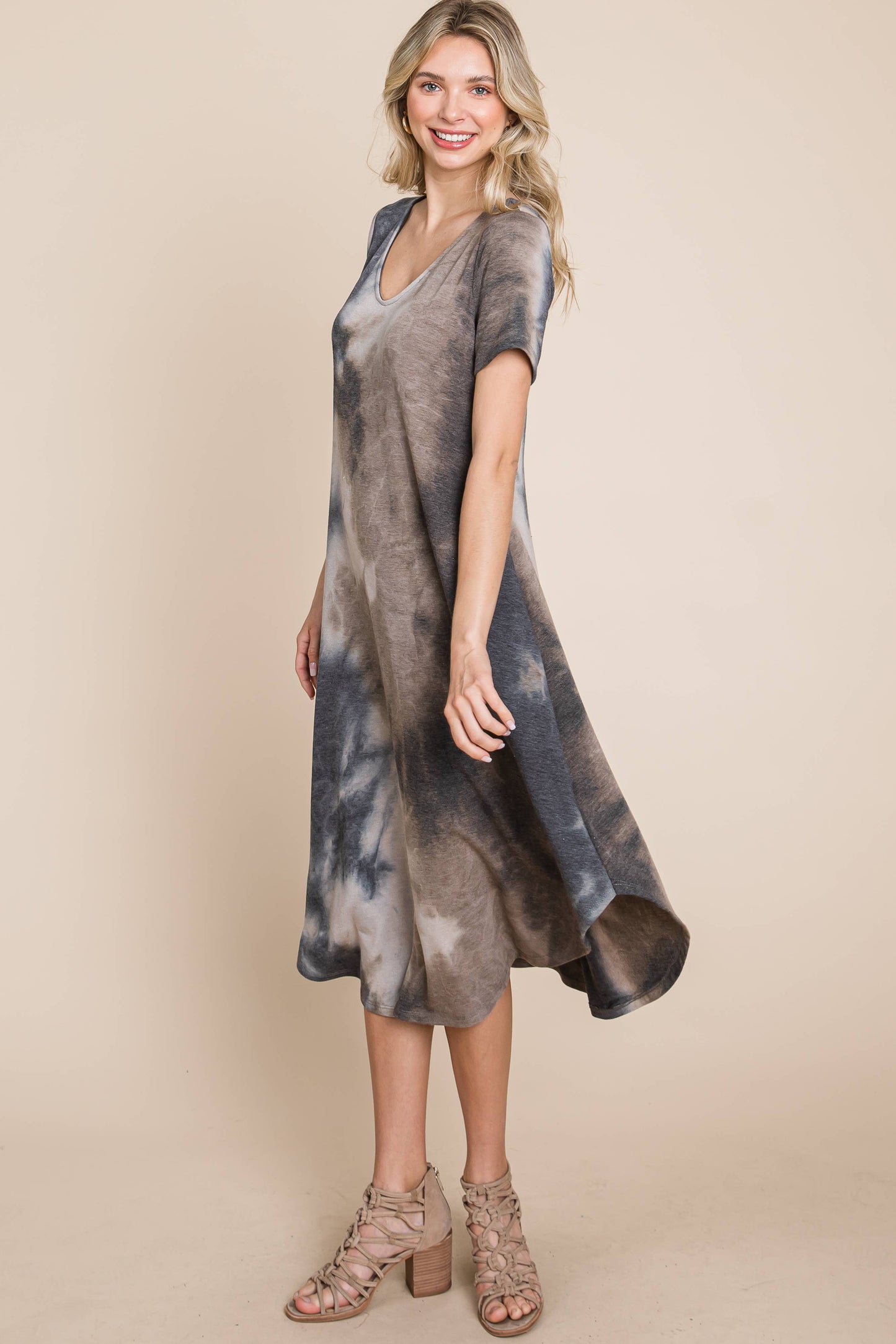 ETD-832 Tie Dye Midi Dress