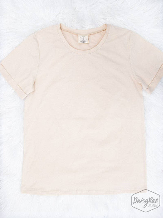 Classic Tiramisu-Beige Cuff Tee